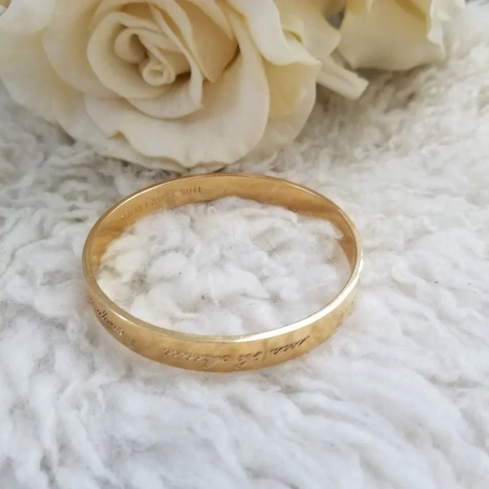 KATE SPADE NEW YORK This Year I Will Idiom Gold Bangle